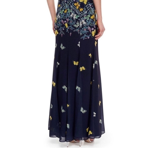 Anthropologie Erin Fetherston Butterfly Garden Gown Sleeveless Mermaid Size 4 - Picture 7 of 13